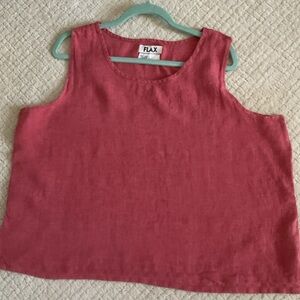 Flax Sleeveless Linen Tank Top in Dusty Rose